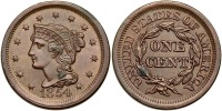 1854 Coronet Head Cent. PCGS MS63