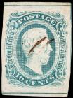 Confederate States 1863, 10c blue, T-E-N Used (Sc 9)