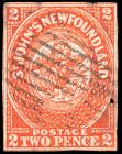 Newfoundland. 1857, 2d Scarlet Vermilion, Used (Sc 2)