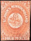 Newfoundland. 1857, 4d Scarlet Vermilion, Used (Sc 4)