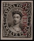 1851, Queen Victoria, 12d black, plate proof on India, vertical specimen overpri