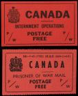 Canada. 1940-46 Mint Prisoner of War Free Franks Complete, 6 Stamps, Rarely Offered