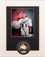 Apollo 13 and ASTP: Two Signed Presentation Pieces by Fred Haise and Deke Slayton Including Photos and Mission Emblem Patches