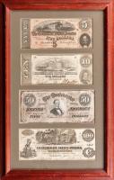 Confederate States of America Banknotes -- $5, $10, $50, and $100