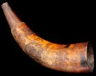 Early Engraved Philadelphia Powder Horn, Attributed to Pointed Tree Carver