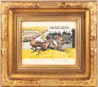 WITHDRAWN - Original Watercolor, Gouache and Ink Illustration, 1896 Epsom Derby Winner, "Persimmon," Owned by Prince of Wales.