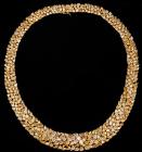Magnificent 55 Carat Natural Fancy Colored Diamond Necklace Set In 18K Yellow Gold