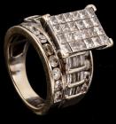 Lady's 14K White Gold and Diamond Ring Boasting 4 Carats of Diamonds