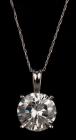 Lady's Platinum and 4&Acirc;&frac14; Carat Diamond Solitaire Pendant from a Storied Estate in North Carolina