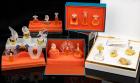 Lalique Glass: Five Ultimate Collections "Les Introuvables" Miniature Boxed Perfumes, One Flacons "Mascots"