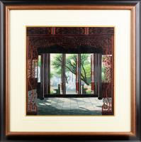 King Silk Sushu Embroidery Silk Art Landcape From Their Masterworks Collection: "The Carved Door"