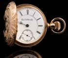 Large 14 Karat Yellow Gold Closed Face Elgin Pocket Watch, 19th Century