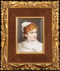 KPM Porcelain Plaque, A Lady in White