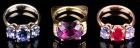 Three Lovely and Colorful 14K Gold Rings Having Tanzanite, Ruby and Amethyst