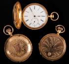 Three 14 Karat Yellow Gold Closed Face Pocket Watches