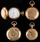 Four 14 Karat Yellow Gold Closed Case Pocket Watches