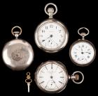 Four Silver Pocket Watches, Three Open Face & One Closed Face