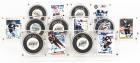 LA KINGS Hockey: Seven (7) Signed Pucks with 7 Signed Sports Cards in Lucite Desktop Presentations