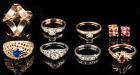 4 Lady's Gold and Diamond Rings each with a Vintage Appeal, One 14K Ruby Ring & Earrings, One Filigree Gold Ring & 14K Mount