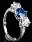Lady's Vintage Tiffany & Co. Platinum, Diamond and Sapphire Ring