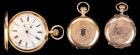 Three 14 Karat Yellow Gold Closed Case Pocket Watches, One With 1901 Engraving