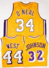 Three (3) Signed Jerseys by 3 of the Greatest LA Lakers in History: Jerry West, Magic Johnson, Shaquile O'Neal