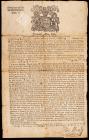 Colonial America: 1734 Proclamation Re Tax Apportionment and Assessment to the Collector of Sudbury, Massachusetts