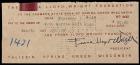 WITHDRAWN - Wright, Frank Lloyd -- Signed Frank Lloyd Wright Foundation Check
