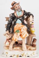 Large Capodimonte, Period Perfect, Hobo on a Bench "El Vagabundo" (Retired)