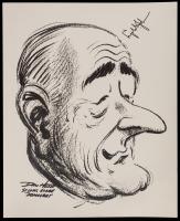 WITHDRAWN - Johnson, Lyndon B. -- Signed Print of a Caricature of Himself, by Don Hesse