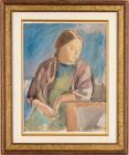 Meir Akselrod "Portrait of a Woman" Wonderful Russian Federation Mid-Century Artist