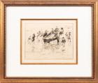 Armin Hansen: Celebrated Monterey Artist "Lifeboat Out" Dry Point Etching