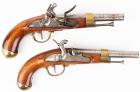 Two Early - Middle 19th Century, Handsome French Cavalry Pistols, One Flintlock, One Conversion Percussion