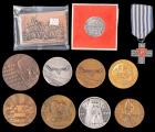 Collection of 50+ Bronze and Silver Plate Holocaust Memorial Medallions From All Over the World.