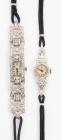 Two Lady's White Gold Wrist Watches With Diamonds