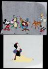 Disney Animation: One 7 Character Anniversary Cel Including Vintage Mickey, Peter Pan, Bambi & One Cel of Snow White - 2