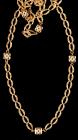 WITHDRAWN - Fine 10K Yellow Gold Link Necklace with Engraved Cubes Spaced Throughout - 2