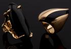 Two Black Onyx and 14 Karat Yellow Gold Ladies' Rings - 2