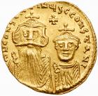 Constans II with Constantine IV 654-668. Gold Solidus (4.45g) Nearly Mint State