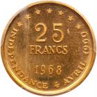 Senegal. 25 Francs, 1968 PCGS Proof 66 - 2