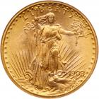 1908 $20 St. Gaudens. No Motto NGC MS65