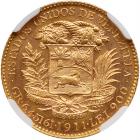 Venezuela. 20 Bolivares, 1911 NGC MS65 - 2