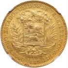 Venezuela. 100 Bolivares, 1889 NGC AU58 - 2