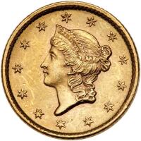 1853 Liberty Seated $1 PCGS Unc Details