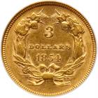 1854 $3 Gold ICG AU53 - 2