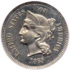 1869 Pattern Three Cents. Nickel, plain edge. Judd-676. Pollock-753. Rarity 4