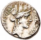 A. Plautius. Silver Denarius (3.71 g), 55 BC VF