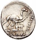 A. Plautius. Silver Denarius (3.71 g), 55 BC VF - 2