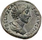 Marcus Aurelius. AE Sestertius (26.09 g), as Caesar, AD 138-161 Choice VF