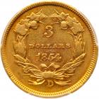 1854-D $3 Gold PCGS AU50 - 2